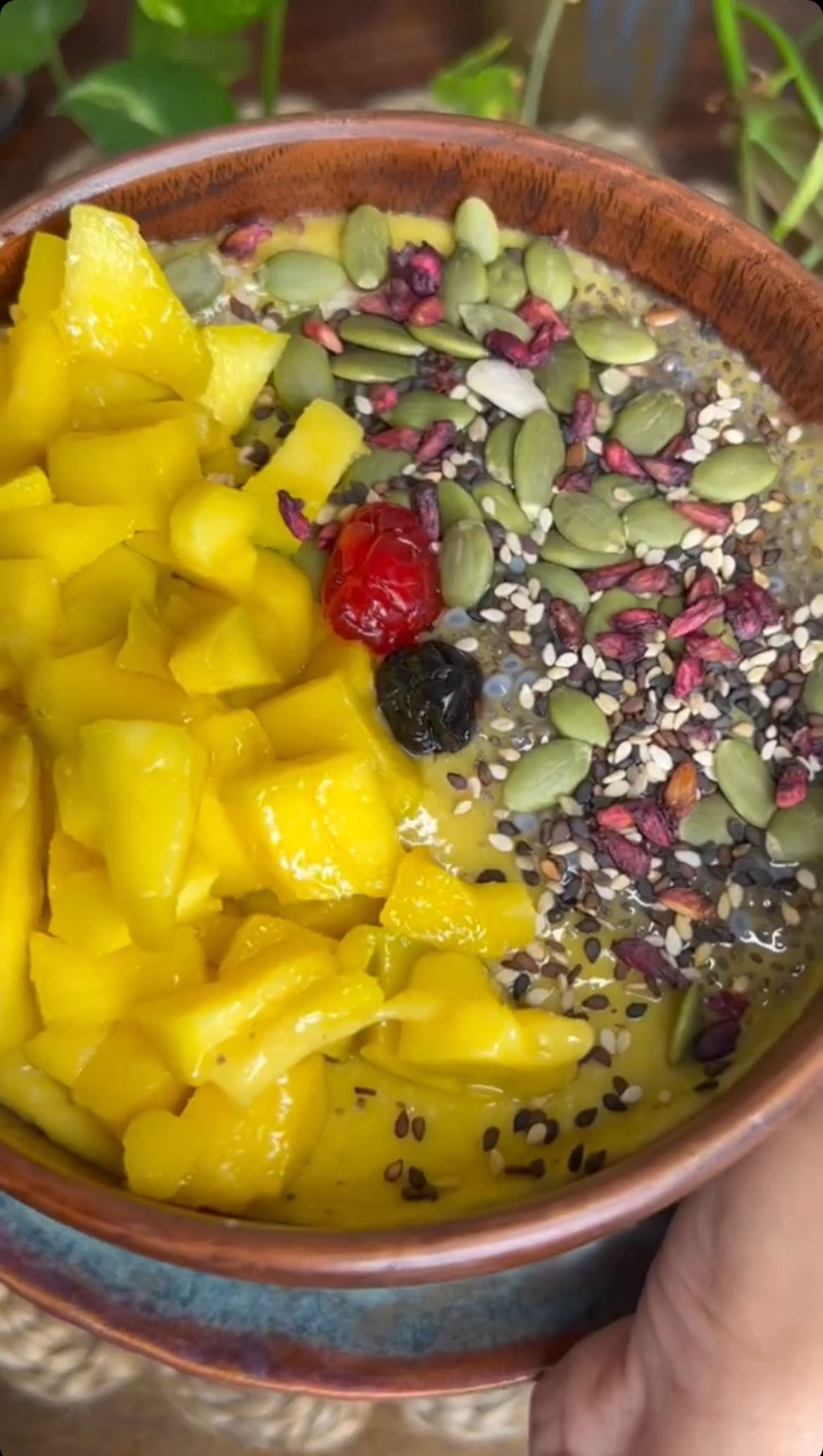 Nutty mango bowl